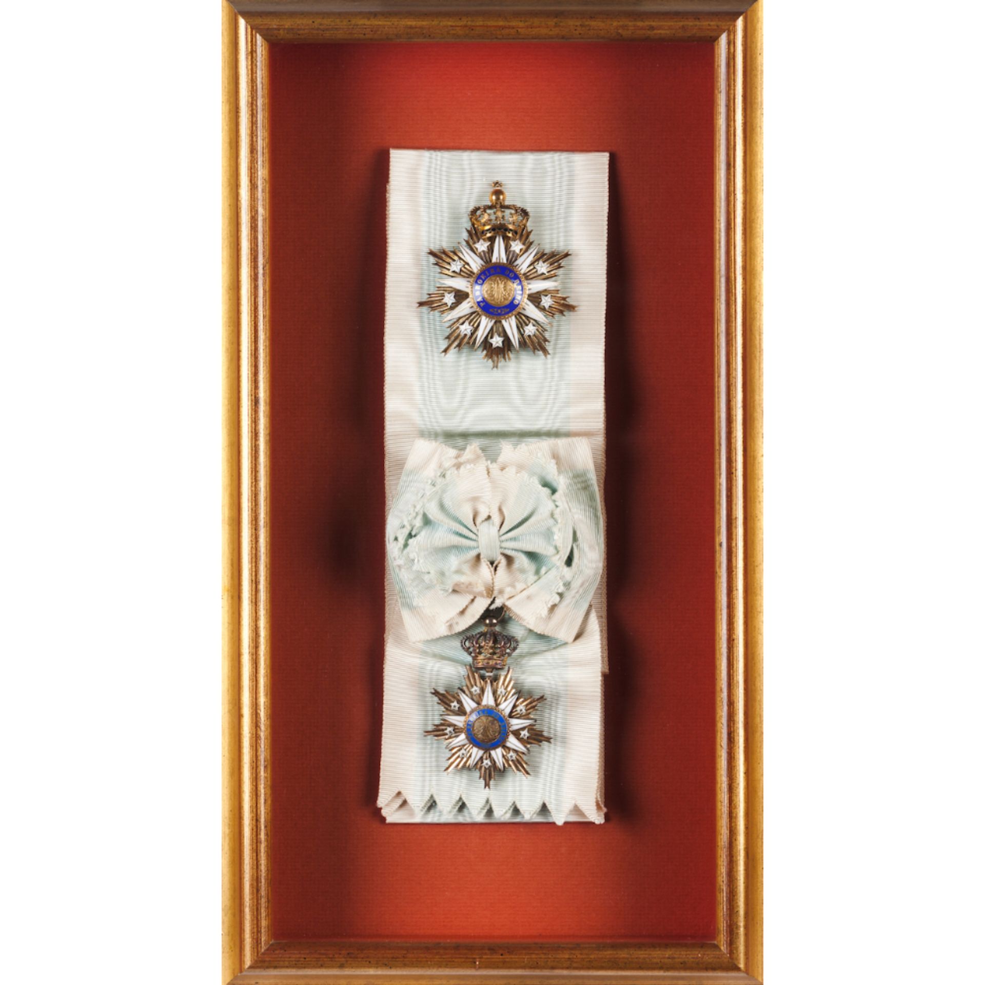 A Great Cross for the Order of Our Lady of Vila ViçosaPlaque and band Enamelled silver Portugal,