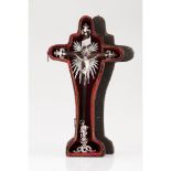 A D.José crucifix with caseRosewood cross of silver applied elements Silver radiant halo, terminals,