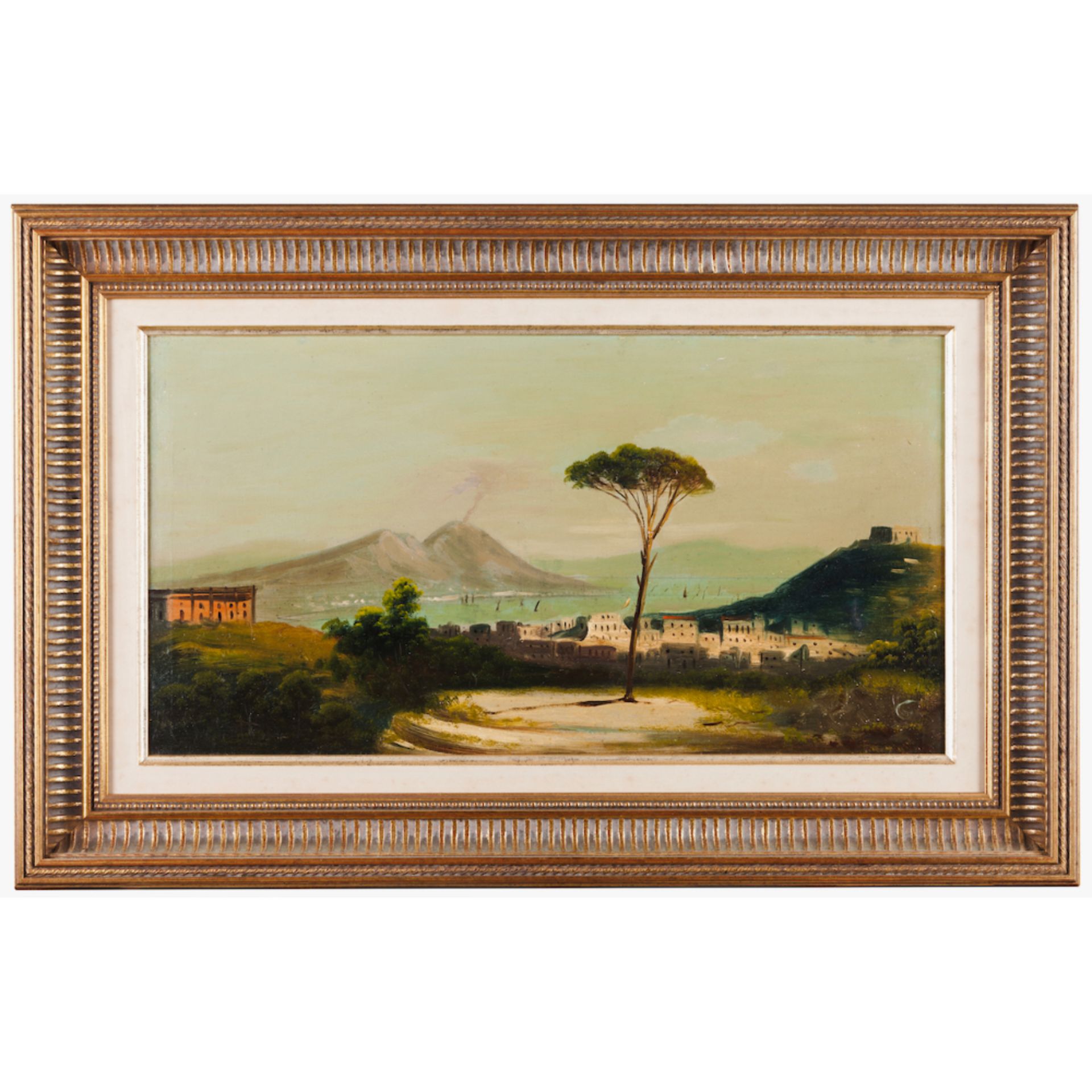 Neapolitan school, 19th centuryA view of the Bay of Naples Pair of oils on canvas28,5x53,5 cm