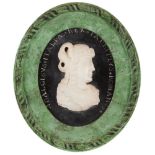 A pair of medallionsMarble Depicting profiles of Adalgise Prince of Lombardy and classical