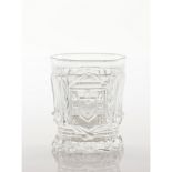 A drinking glassVista Alegre crystal Moulded decoration with the Kingdom heraldic shield and