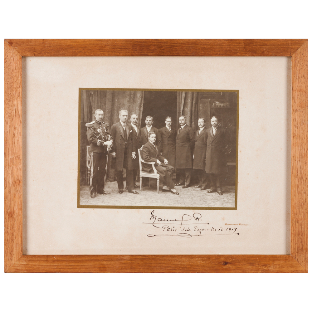 King Manuel II of Portugal with some of his councillorsA photograph on paper and cardboard Studio