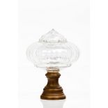 A staircase finialTranslucent glass Metal fitting Possibly Baccarat or Saint Louis France, 19th