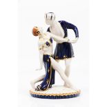 Art Deco dancersPorcelain sculpture "Royal Dux Bohemia" Polychrome and gilt decoration Marked to