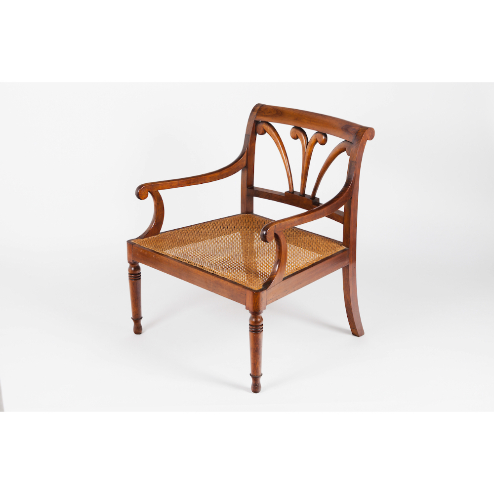 Large fauteuilMyrtle Notched and hollow backrest Caned seat Portugal, 19/ 20th century86x76x70 cm