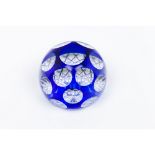 A paperweightBlue faceted glass paste 20th centuryDiam.: 8 cm