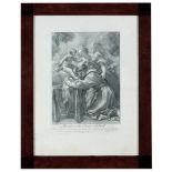 Christ child appearing to St Anthony of PaduaBlack print on paper After the original of Carlo