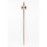 A halberd for Royal House archerBrazilian mahogany and wrought iron Engraved decoration to both