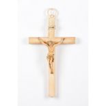 A crucified ChristIvory sculpture Ivory cross Signed "Déan" Europe, 19th century (minor losses and