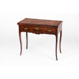 A D.José/ D.Maria card tableSolid and veneered rosewood Inlaid decoration Inner green baize lined