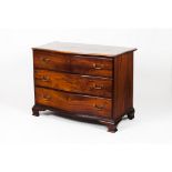 A D.Maria chest of drawersBrazilian mahogany Three long drawers, yellow metal handles Portugal, 19th