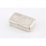 A double snuff boxPortuguese silver Plain body of guilloche and foliage engraved decoration cover