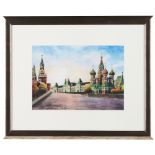 The Red Square in MoscowGouache on paper Signed and dated 2005 (unreadable signature)20x28,5 cm