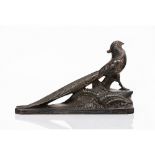 A pheasantSpelter sculpture Signed Frecourt, possibly Maurice Frécourt (1890-?)19x32,5cm