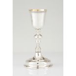 A chalice and cover[@[Notas especiais]]Portuguese silver, 19th century Turned decoration Unmarked in