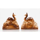 A pair of Art Deco doesCeramic sculpture Polychrome decoration Marked "SCT France 987/2" France,