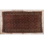 A Sivas rug, TurkishWool In wood and cotton Floral design in shades of burgundy, blue, beige and
