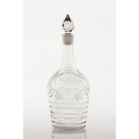 Bottle for port wine Glass Engraved floral decoration Inscribed "LISBON" England, 19th century (