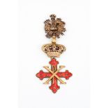 Constantinian Order of Saint George InsigniaYellow metal and enamel 20th century (broken in the