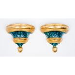 A pair of D.Maria style standsCarved, marbled and gilt wood 11x12,5x6 cm