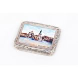 A snuff boxPortuguese silver Niello and enamel decoration with Lisbon's Commerce Square Boar