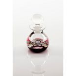 A perfume bottle and coverGlass paste Inner "mille fiori" decoration France, 20th centuryHeight: 9,5