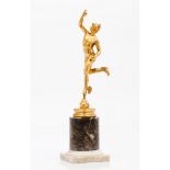 MercuryGilt bronze sculpture Marble stand (losses)Height: 35,5cm