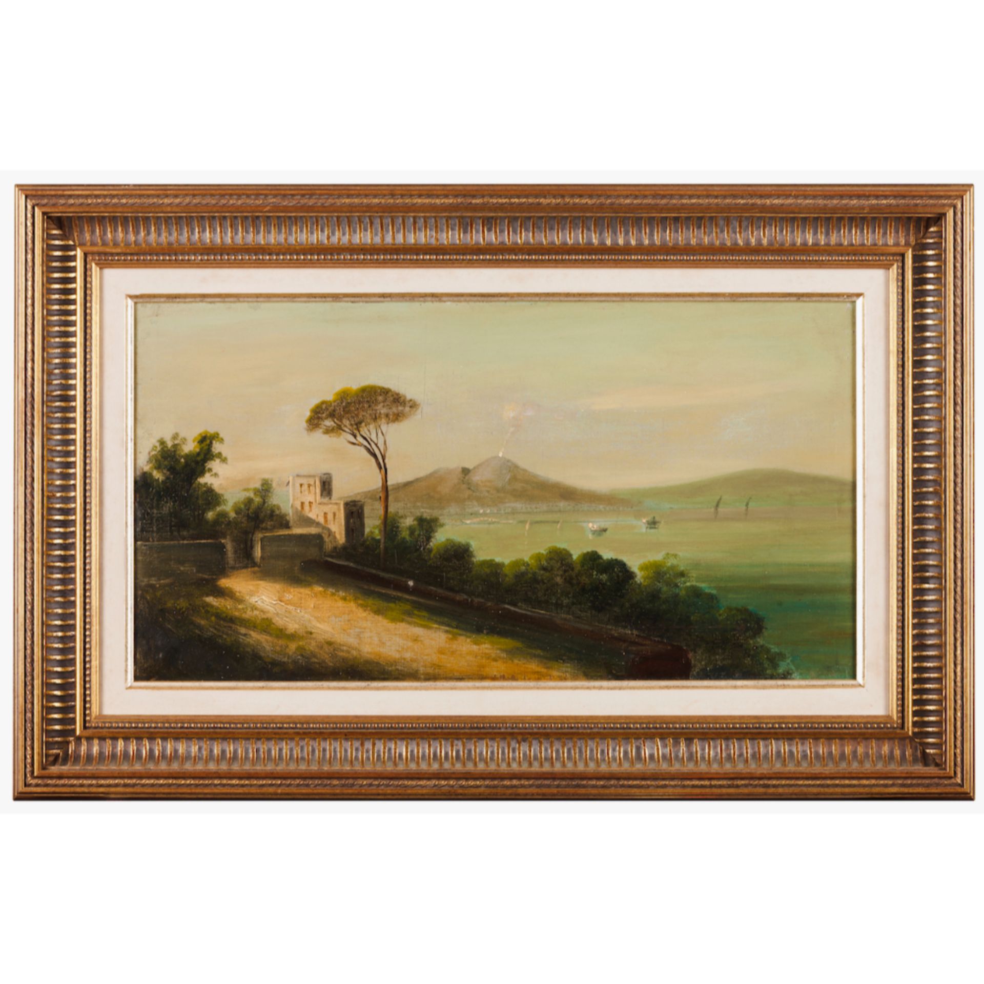 Neapolitan school, 19th centuryA view of the Bay of Naples Pair of oils on canvas28,5x53,5 cm - Image 2 of 2