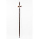 A halberd for Royal House archerBrazilian mahogany and wrought iron Portugal, 1750-1775 (signs of