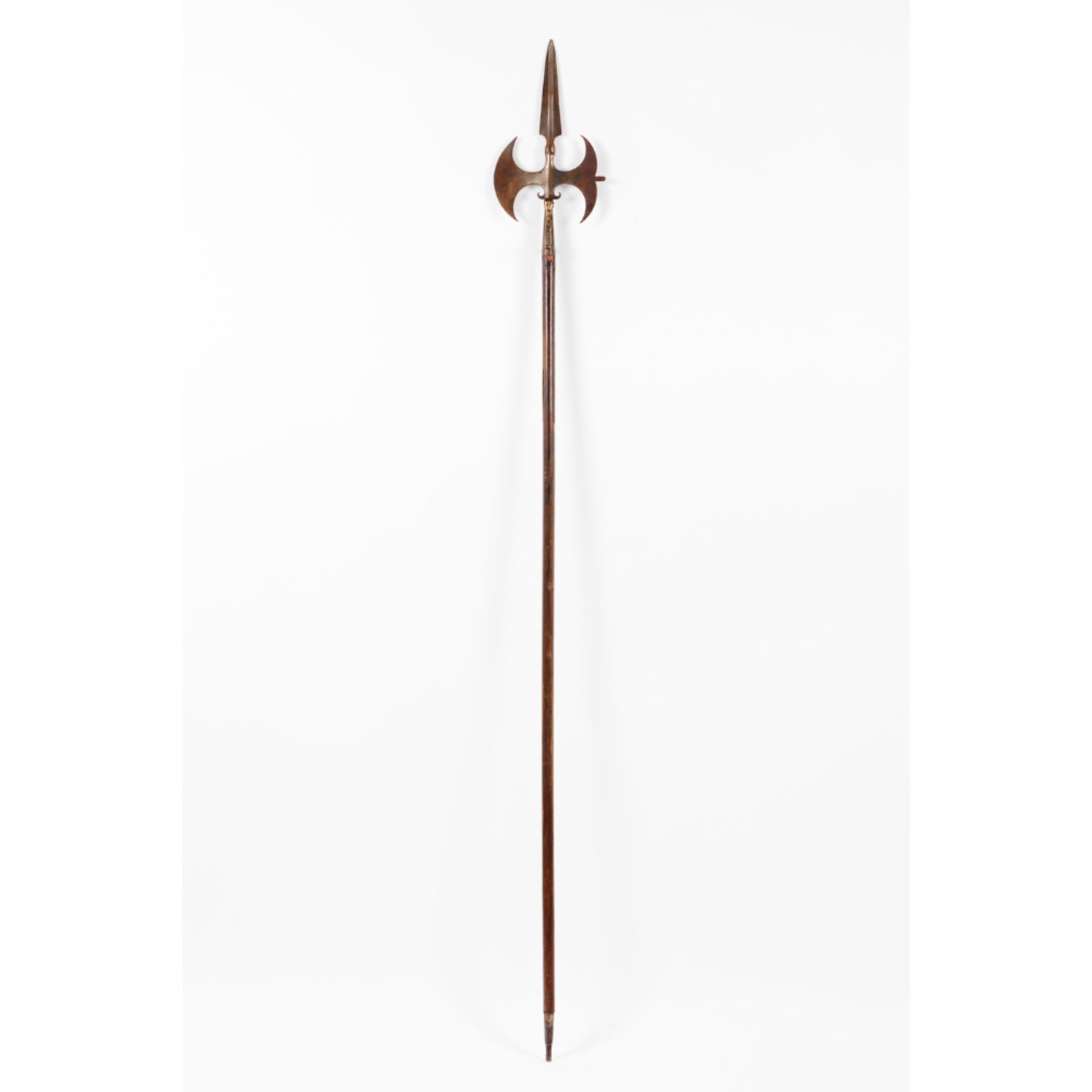 A halberd for Royal House archerBrazilian mahogany and wrought iron Portugal, 1750-1775 (signs of