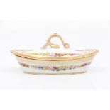 A soap dish and coverPorcelain Floral polychrome and gilt decoration Europe, 19th century (