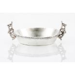 A bowlSouth-American silver (Peru), 19th / 20th century Scalloped and pierced handles with llama