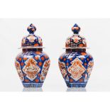 A pair of pots and coversJapanese porcelain Floral Imari decoration with Phoenix 19th century (