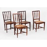A set of four D.Maria chairsRosewood Scalloped and pierced splats Caned seats Portugal, 18th /