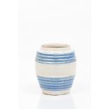 A potFaience Blue striated decorationHeight: 10 cm