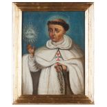 Portuguese school, 18th / 19th centuryA Benedictine Saint Oil on canvas30x23 cm