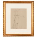 European school, 18th / 19th centuryA study for a female figure Charcoal and chalk drawing on
