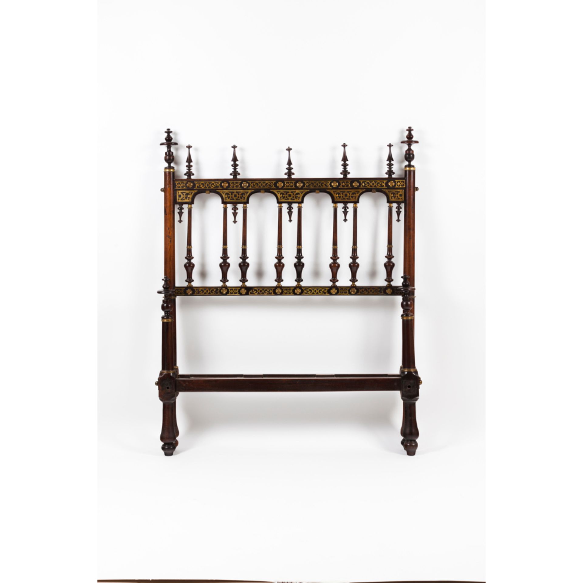 A Philippine bedRosewood Scalloped and pierced yellow metal mounts Portugal, 17th century (