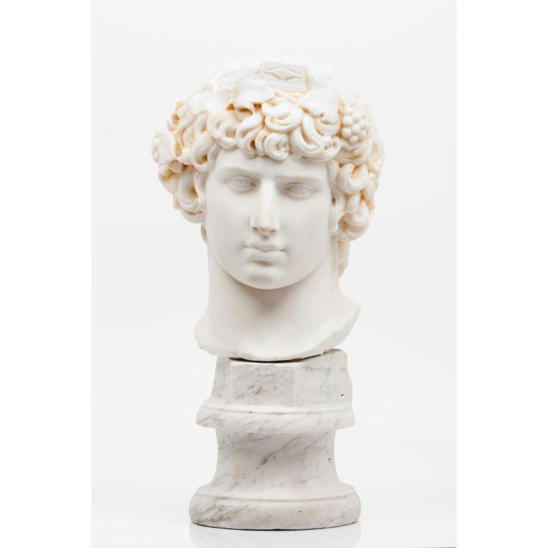 A bust of BacchusWhite marble sculptureHeight: 55 cm