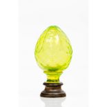 A staircase finialYellow cut glass Metal fitting Possibly Baccarat or Saint Louis France, 19th