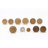 A group of commemorative medalsBronze Eleven various religious medals allusive to the Sanctuary of