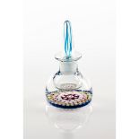 A perfume bottle and coverGlass Inner "mille fiori" decoration France, 20th centuryHeight: 13 cm