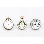 A ball clockYellow metal and glass paste clock White enamelled dial of Arabic numbering Marked "