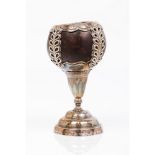 A chalice and coverCoconut shell Silver mounts Unmarked frame in compliance with Decree-Law 120/