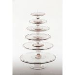 A six tier fruit stand"La Granja" moulded glass53x34 cm