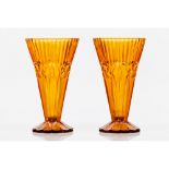 A pair of vasesMoulded glass Europe, ca. 1930Height: 25cm