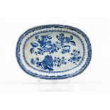 An oval serving platterChinese export porcelain Blue foliage motifs decoration Qianlong reign (