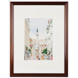 Rossio, LisbonWatercolour on paper Signed "A. Tavares"36x24 cm