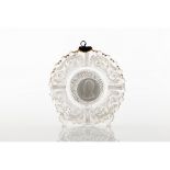 A scalloped plateVista Alegre crystal Cut diamond decoration with cameo effigy of Pedro, Duke of