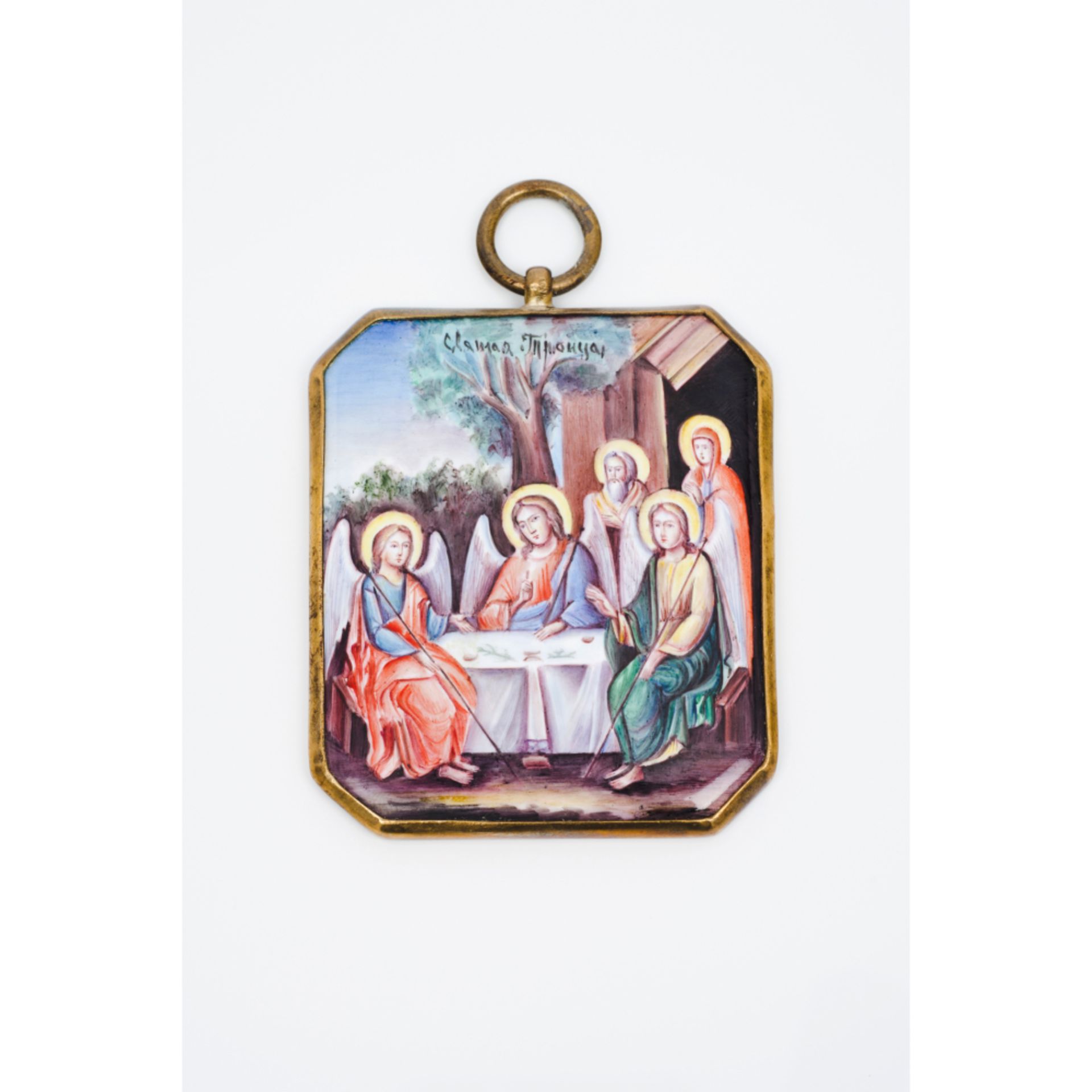 Russian school, 19th centuryPolychrome enamel Depicting religious figures7,5x6 cm